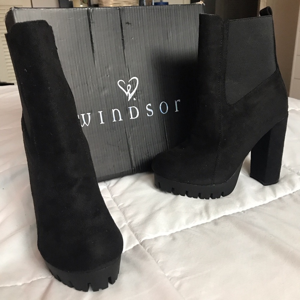 Black Suede Platform Boots